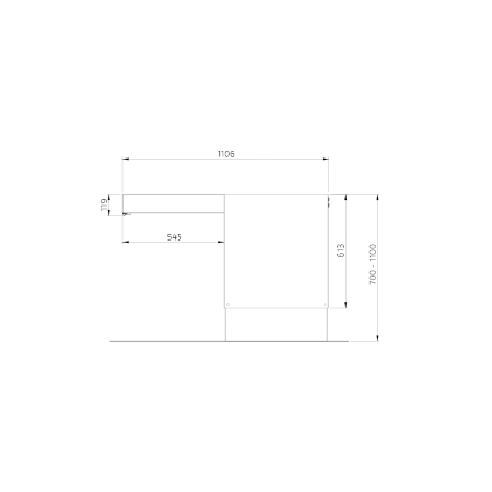 Dimensions - Îlot de cuisine motorisé avec caissons suspendus et espace pour les genoux - CENTERLIFT 6490