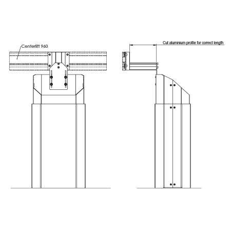 Dimensions - Cache tuyaux - Centerlift 960H